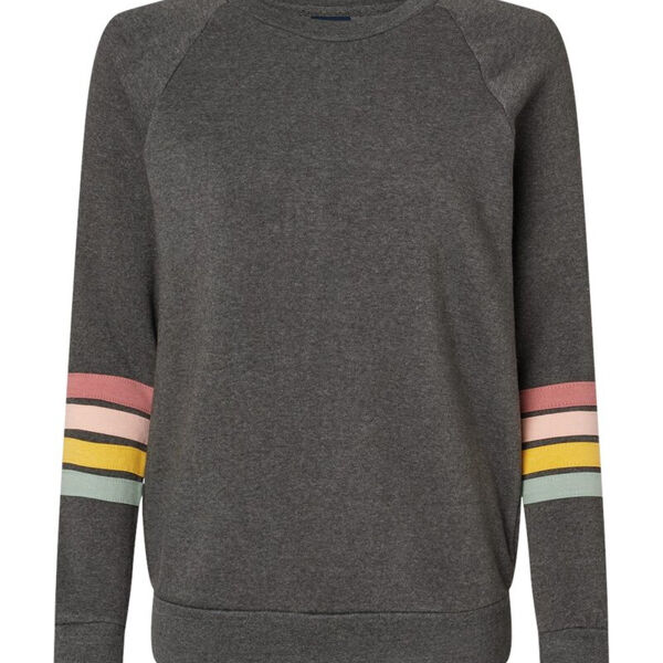 Women's Striped Sleeves Crewneck Sweatshirt Thumbnail
