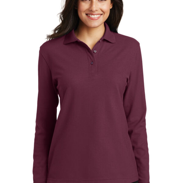 Women's Silk Touch Long Sleeve Polo Thumbnail